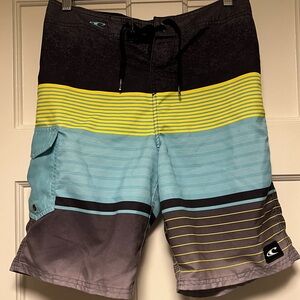 MEN’S SIZE 29 O’NEILL SWIM BOARD SHORTS (fits youth waist 29)